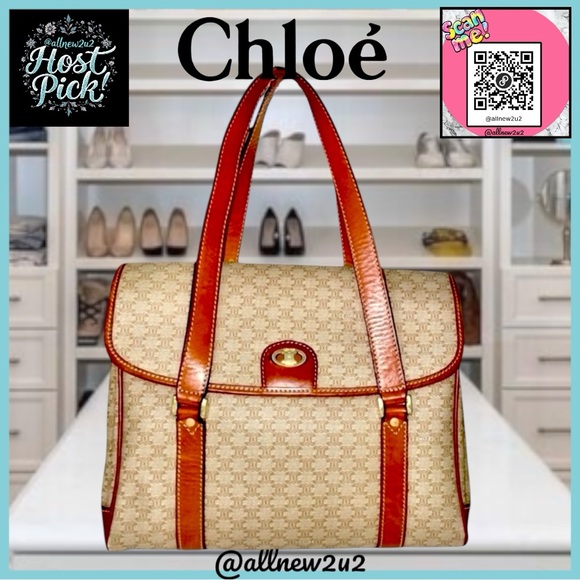 Celine Handbags - CELINE Vintage Macadam Top handle Bag with COA